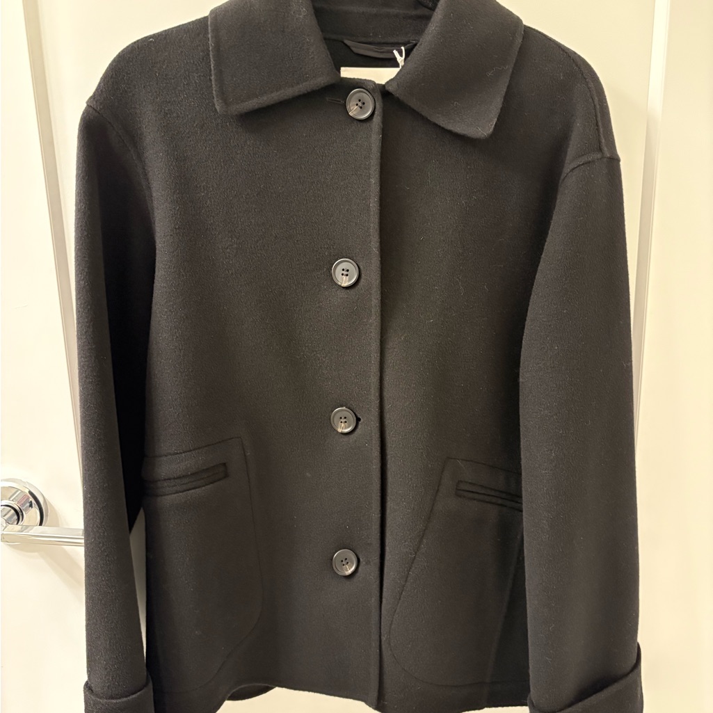 Cos Black Women's Wool Coat Nwt